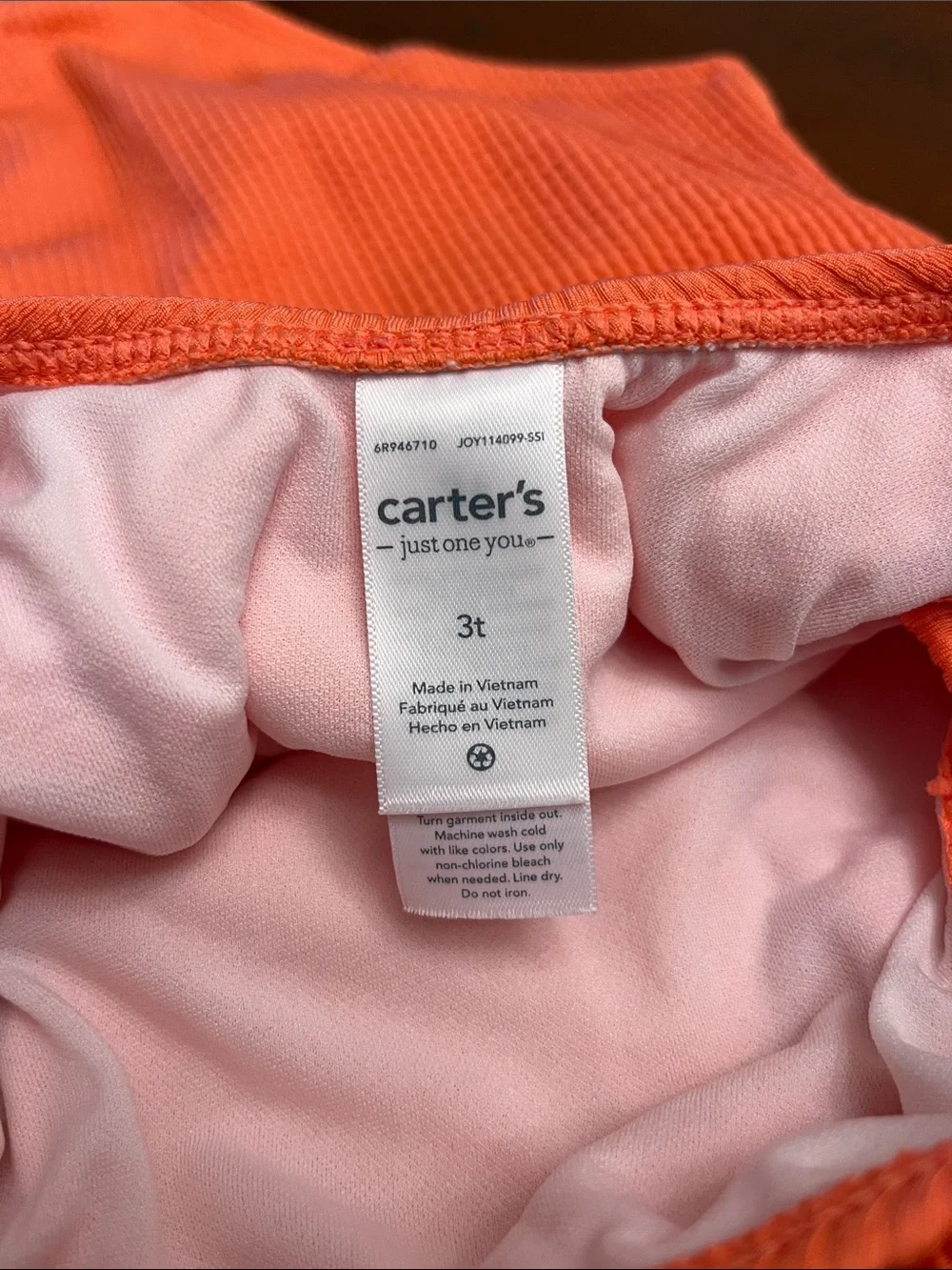 Carter's Coral Ruffle One-Piece Swimsuit